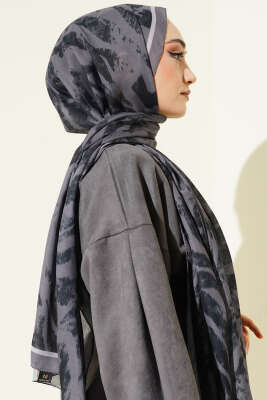 Zebra Desen Şal Vizon - Başörtüsü