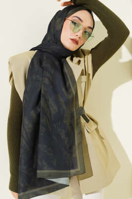 Zebra Desen Şal Zümrüt 