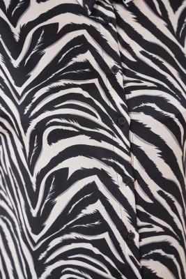Zebra Desen Tunik Siyah - Thumbnail