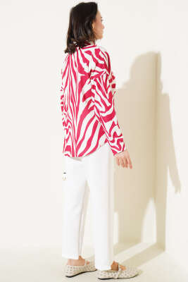 Zebra Desenli Gömlek Bordo - 300-500 TL Ürünler