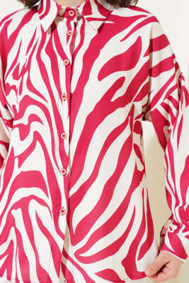Zebra Desenli Gömlek Bordo - 300-500 TL Ürünler