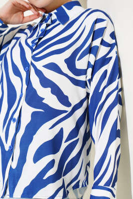 Zebra Desenli Gömlek Lacivert - 300-500 TL Ürünler