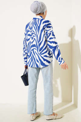 Zebra Desenli Gömlek Lacivert - 300-500 TL Ürünler