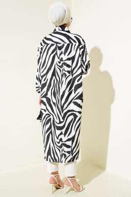 Zebra Desenli Uzun Gömlek Siyah - 300-500 TL Ürünler