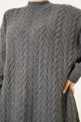 Zigzag Örgü Triko Tunik Füme - Tunik