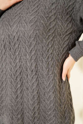 Zigzag Örgü Triko Tunik Füme - Tunik