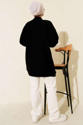 Zigzag Örgü Triko Tunik Siyah - Tunik