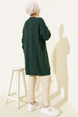 Zigzag Örgü Triko Tunik Zümrüt - Tunik