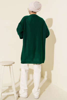 Zigzag Örgü Triko Tunik Zümrüt - Tunik