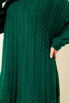 Zigzag Örgü Triko Tunik Zümrüt - Tunik