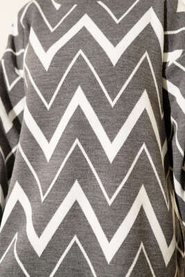 Zikzak Desenli Triko Tunik Füme - Yılın Fırsatı