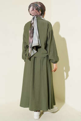 Zımba Cep Kapaklı Etekli İkili Takım Haki - Bayram Kombinleri