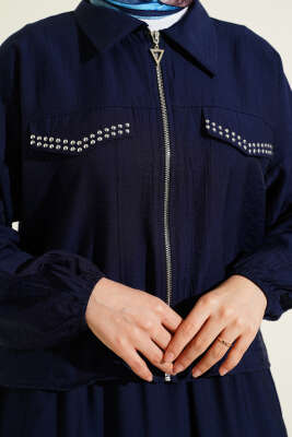 Zımba Cep Kapaklı Etekli İkili Takım Lacivert - İKİLİ TAKIM