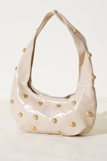 Zımba Desen Rugan Kol Çanta Bej - Kol Çantası