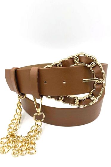 Zincir Detaylı Taba Kemer - Deri Kemer