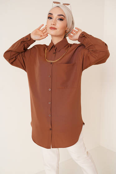 Zincir Kolye Gömlek Kahve - Gömlek
