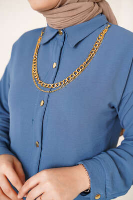 Zincir Kolyeli Ayrobin İkili Takım İndigo - İKİLİ TAKIM