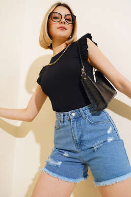 Zincir Kolyeli Bluz Siyah - Kadın Giyim Modelleri