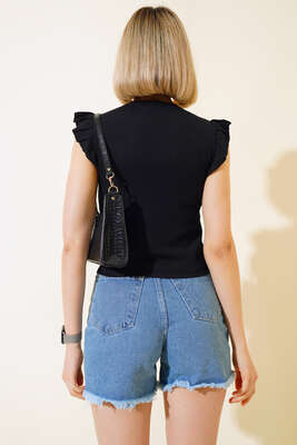 Zincir Kolyeli Bluz Siyah - Kadın Giyim Modelleri