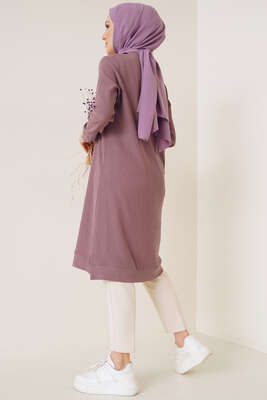 Zincir Kolyeli Bürümcük Tunik Magenta - Tunik