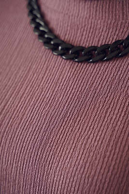 Zincir Kolyeli Bürümcük Tunik Magenta - Tunik