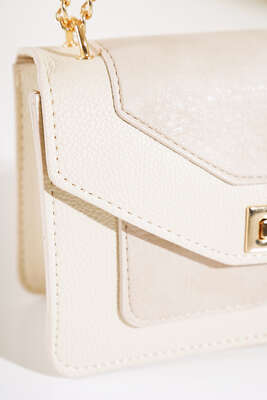 Zincir Kulp Omuz ve El Çantası Krem - Kol Çantası