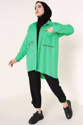 Zincir Püskül Detaylı Gömlek Benetton - Gömlek