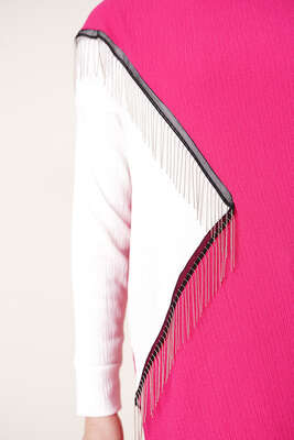 Zincir Püsküllü Bürümcük Tunik Fuşya - Tunik