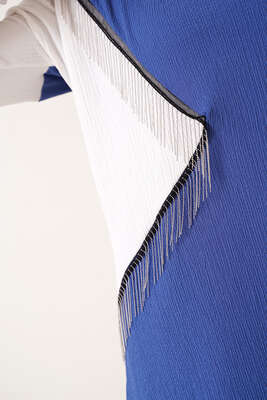 Zincir Püsküllü Bürümcük Tunik İndigo - Tunik