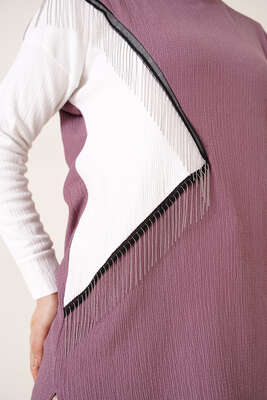Zincir Püsküllü Bürümcük Tunik Magenta - Tunik
