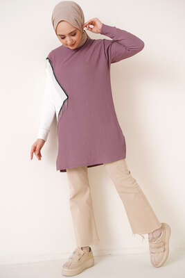 Zincir Püsküllü Bürümcük Tunik Magenta - Tunik