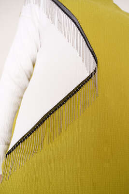 Zincir Püsküllü Bürümcük Tunik Yağ Yeşili - Tunik