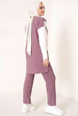 Zincir Püsküllü Garnili Bürümcük İkili Takım Magenta - İKİLİ TAKIM