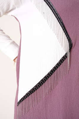 Zincir Püsküllü Garnili Bürümcük İkili Takım Magenta - İKİLİ TAKIM