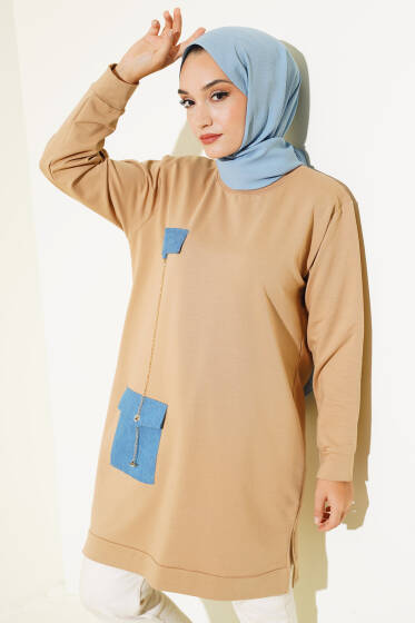 Zincir Sallantılı Tunik Camel - Tunik