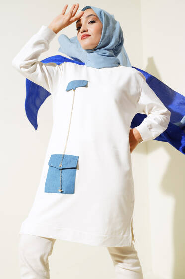 Zincir Sallantılı Tunik Ekru - Tunik