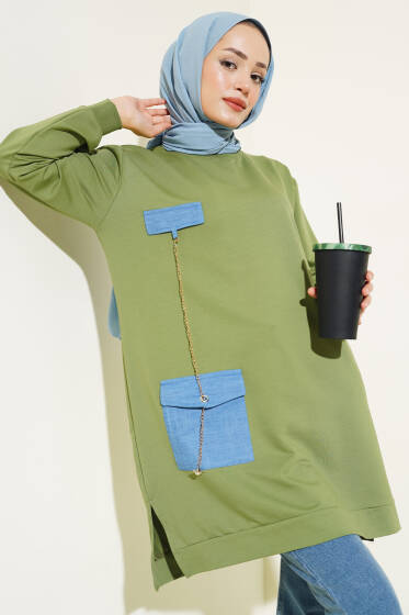 Zincir Sallantılı Tunik Haki - Tunik