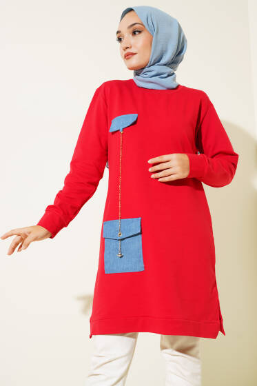Zincir Sallantılı Tunik Kırmızı - Tunik