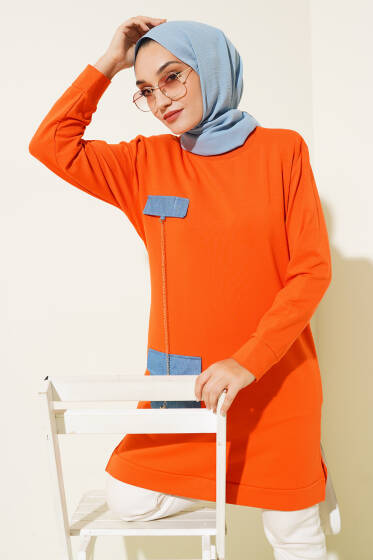Zincir Sallantılı Tunik Oranj - Tunik
