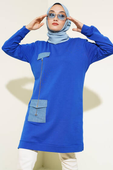 Zincir Sallantılı Tunik Saks - Tunik