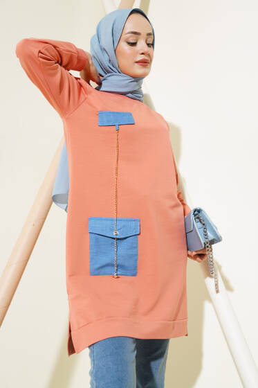 Zincir Sallantılı Tunik Somon - Tunik