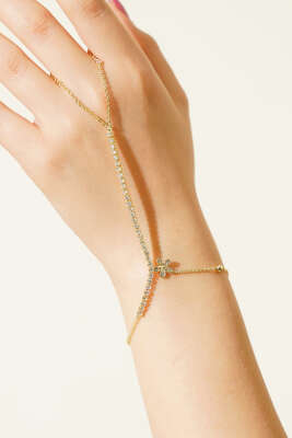 Zirkon Taşlı Su Yolu Çiçek Figürlü Şahmeran Gold - KONYALI BİJUTERİ